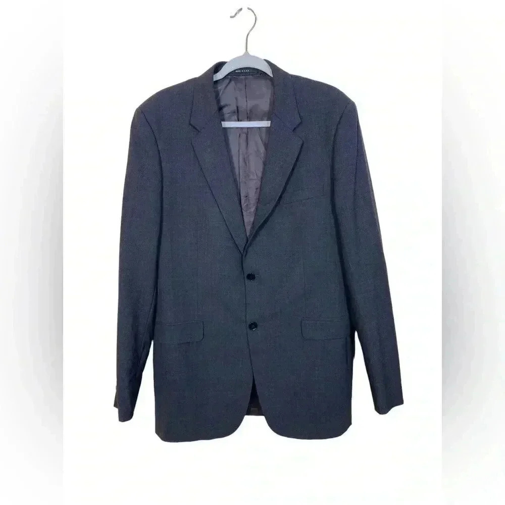 Theory grey wool suit coat jacket 42 long